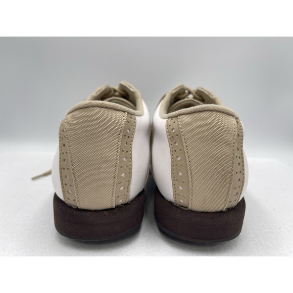 FOOTJOY GreenJoys Womens‎ White Leather Khaki Trim Golf Shoes Size 7.5 M - Picture 7 of 10